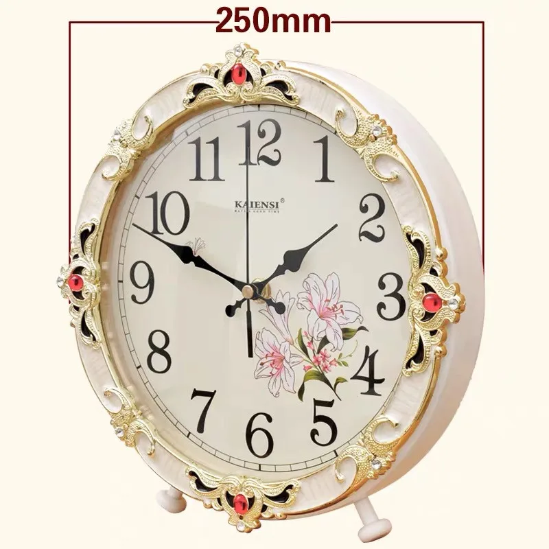 European Bedroom Bedside Table Clock Living Room Retro Creative Seat Clock Home Decoration Large Simple Office Desktop Clock