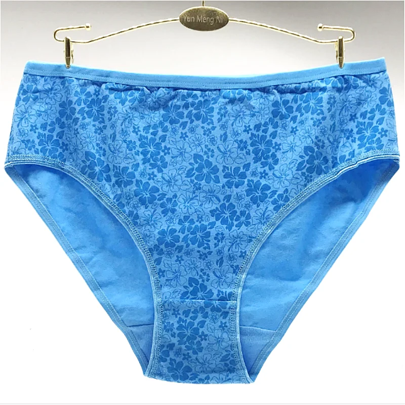 blue Женские трусики, Дамское хлопковое нижнее белье большого размера, дышащие трусы с высокой талией, женские сексуальные трусики, нижнее белье, ropa interior femenina - Цвет: blue