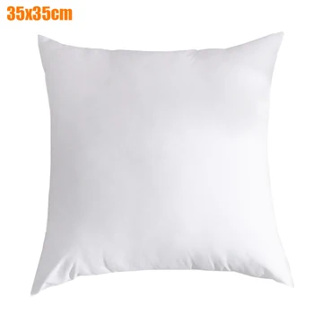 

Home Textile Bedroom Washable Solid Pillow Insert Reusable Cotton Blend Zipper Closure Bed Couch Sofa Pure White Throw Head Neck