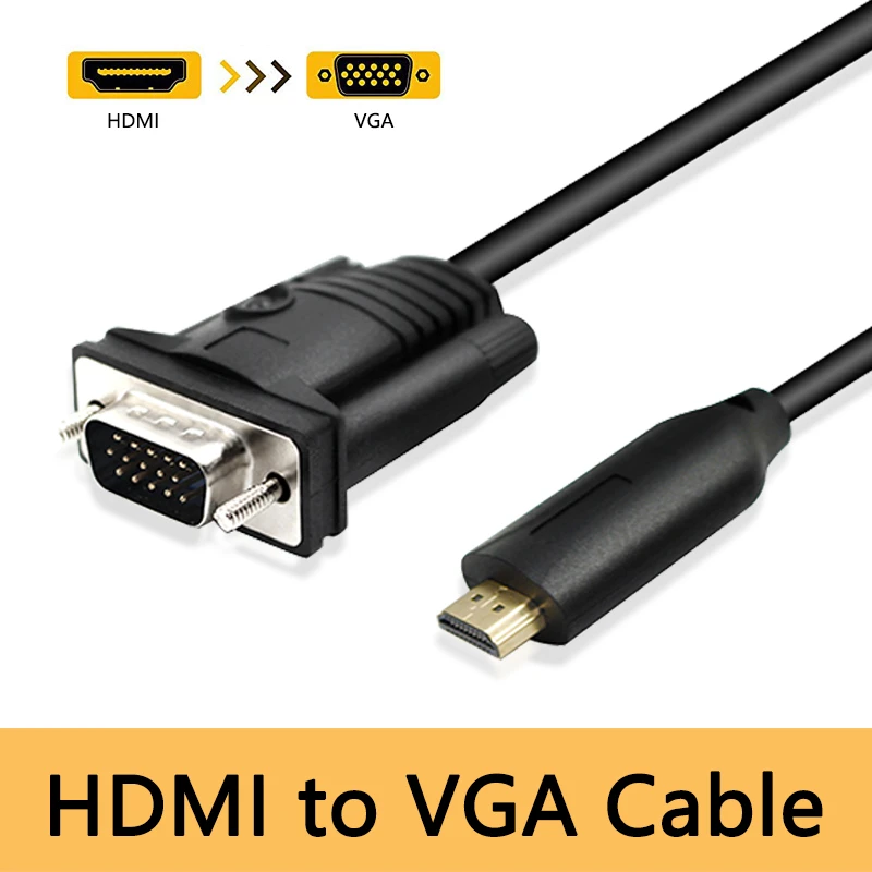 Hdmi To Vga Cable Male Hdmi2vga Converter Adapter Decoder Hdmi-vga Compatible Laptop Pc Projector Hdtv Ps4 1.2m Converters - AliExpress
