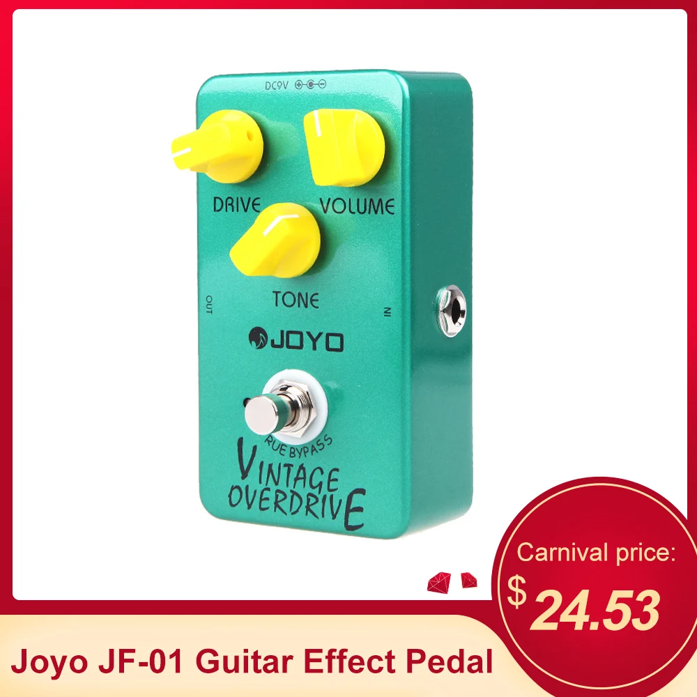 Joyo JF-01, винтажная педаль для гитарного эффекта овердрайв, настоящая байпасная гитарная педаль эффектов, низкий уровень шума, электрогитара, аксессуары и запчасти