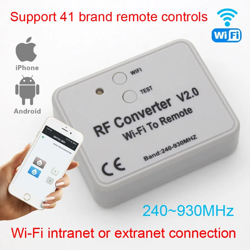 

2019 Newest Rf converter universal long distance wifi to ir rf remote control 300-868mhz