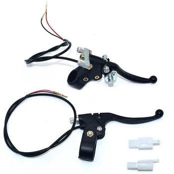 7/8'' Right Dual Twin Minimoto Left Handle Brake Levers With wire For 47cc 49cc Pocket Dirt Bike Gas Scooter ATV Quad Mini Moto
