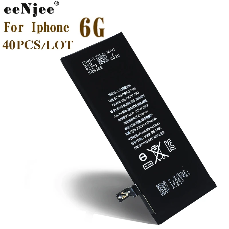 Батарея для телефона EENJEE 40 шт. Iphone 6 6G фабрика 3 8 в 1810 мАч Оригинальное качество 100%