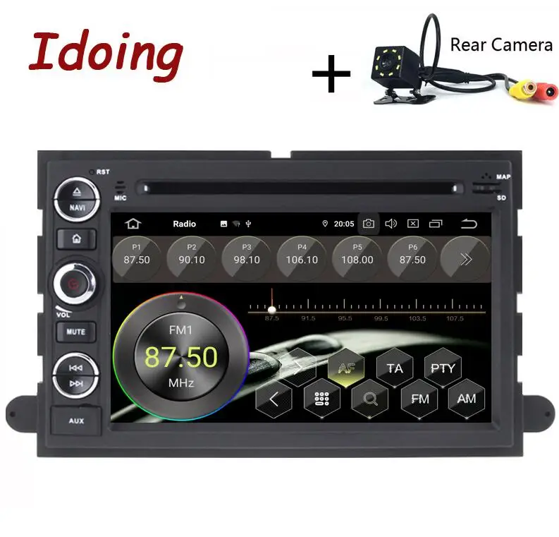 Idoing " 2Din Andriod 9,0 автомобильный Радио DVD мультимедийный плеер для Ford Fusion Explorer Edge 2004-2009 4G+ 64G 8 Core gps навигация - Цвет: Standard with Camera