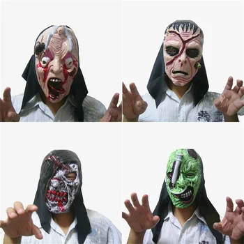 

Grim Halloween Mask Spooky Latex Mask Bar Party Props Sick Scary Halloween Zombie Mask Masquerade Cosplay Animated Horror Props