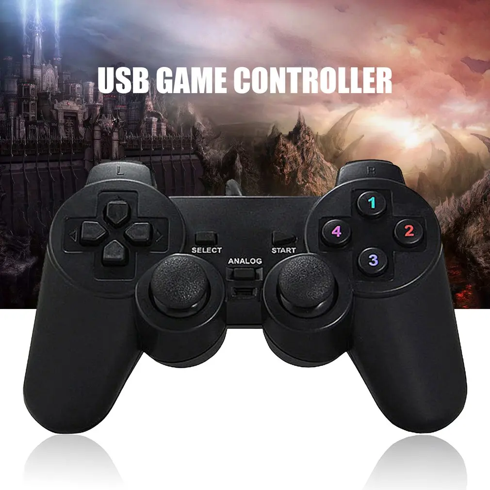 Геймпад джойстик USB2.0 Shock Joypad геймпад игровой контроллер для ПК ноутбук компьютер Win7/8/10/XP/Vista