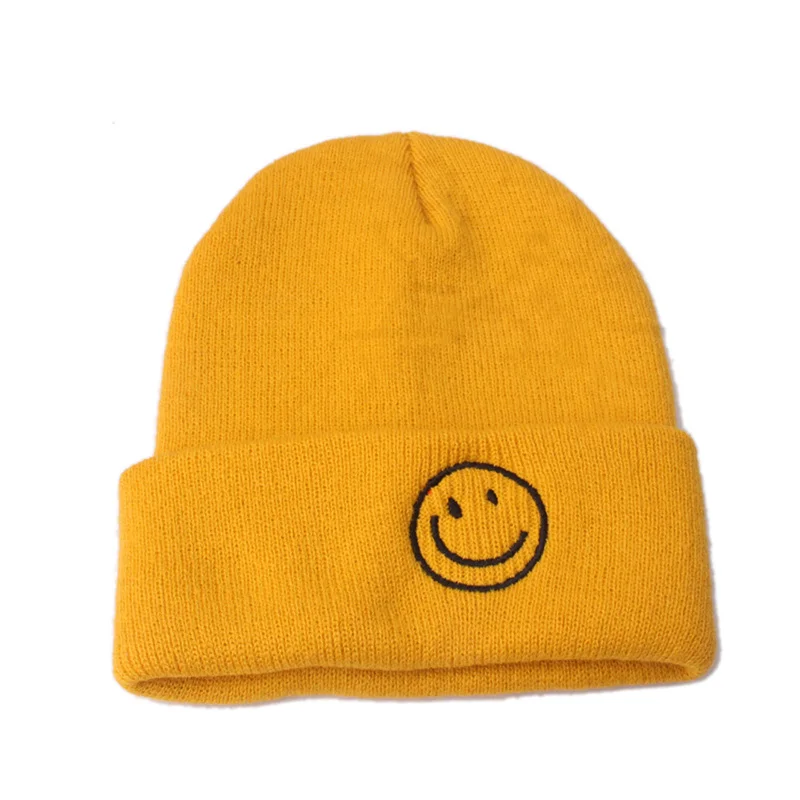 Улыбка детская зимняя шапка Skullies удлиненные шапочки вязаные для детей Детские шапки вязаные однотонные детские шапки шапочки для волос - Цвет: 2