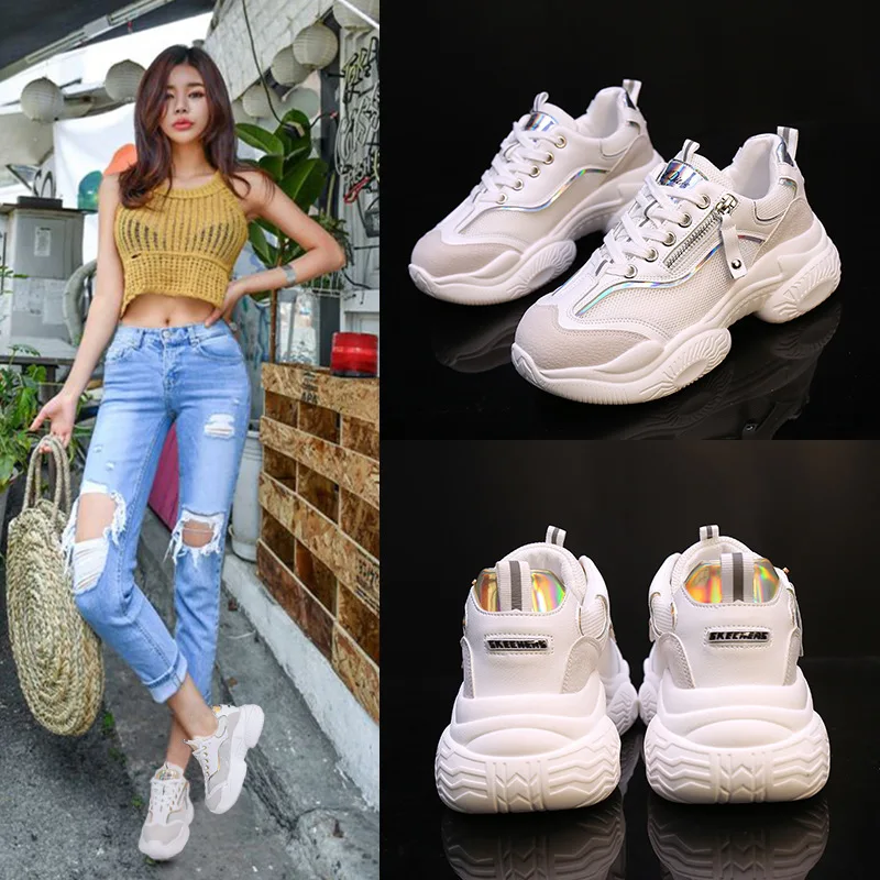 

Network Red Shoes Children 2019 Autumn Harajuku Versatile Gauze Breathable Thick Bottomed Casual Sports Shoes Women's INS Trendy