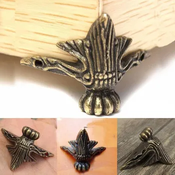 

Antique Corner Protector Bronze Jewelry Chest Box Decorative Feet Leg Metal Bracket for Wood case DIY Craft Furniture Hardware