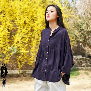 

20 Spring and Summer Cotton and Linen Women's Clothing New Original Retro National Style Linen Sand Wash Beautiful Coat