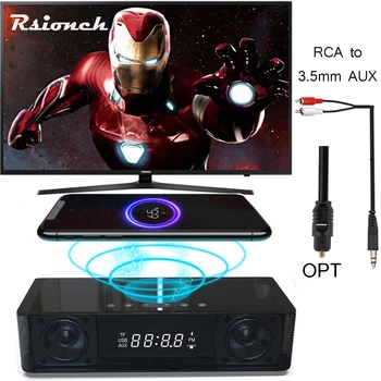 

Rsionch Bs-39A Wireless Bluetooth Soundbar Wireless QI Fast Charging on Phone Tv Home Theater Speaker Stereo Surround Soundbar