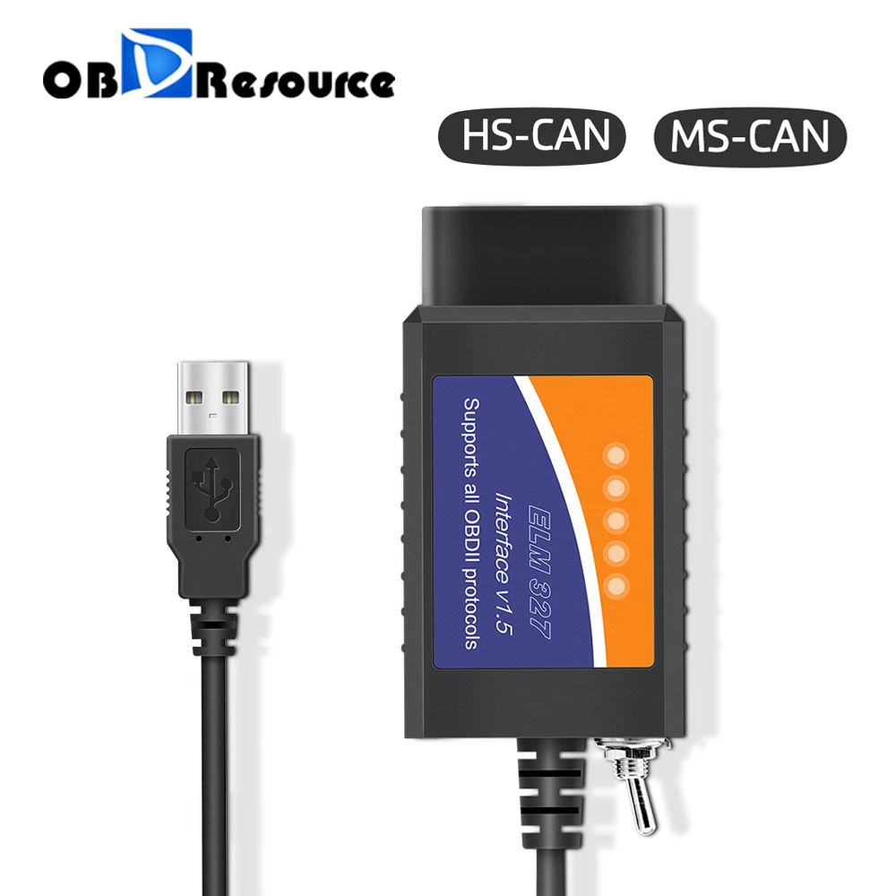 Переключатель ELM 327 V1.5 USB ELM327 для Ford Forscan elmкомандный считыватель кодов OBD2 сканер
