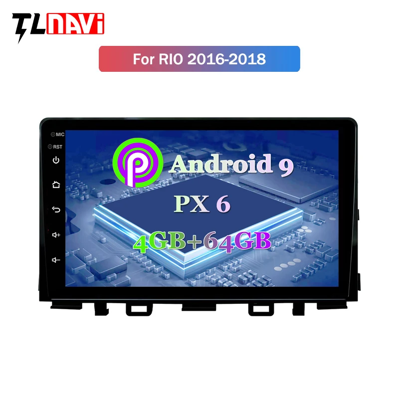 Discount PX6 4G+64G Android 9.0 Car Audio Player 9 inch 2din IPS 2.5D Screen For KIA Picanto RIO 2017 Car GPS Navigation 1
