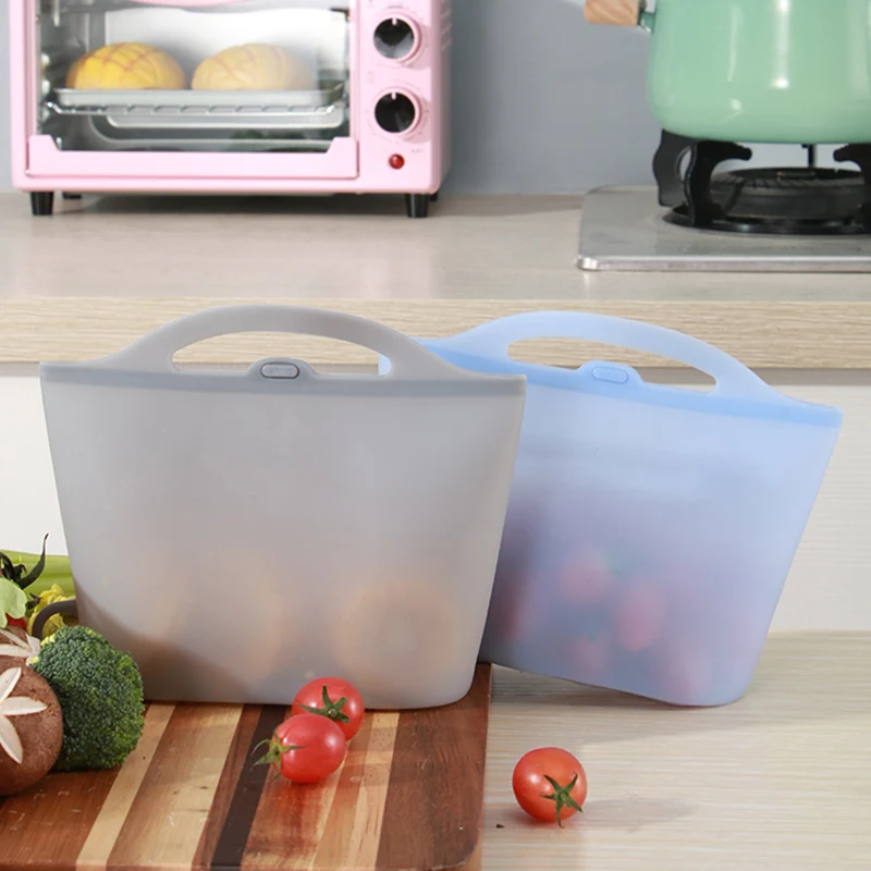 Горячая силиконовая сумка для хранения еды многоразовые Ziplock Сумки для хранения еды герметичное уплотнение микроволновая печь безопасный резерв мешок L99