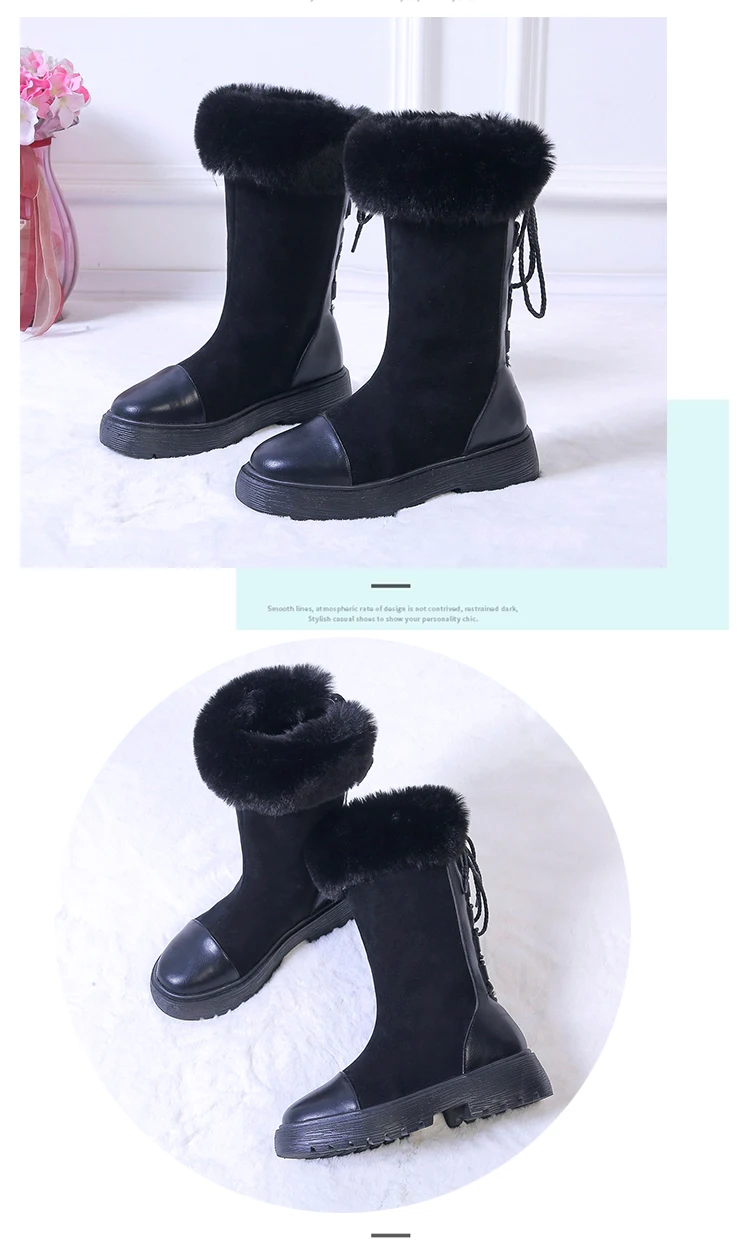 Round Toe Women's Short Boot Lace Up Boots Winter Shoes Woman Luxury Designer Australia Booties Ladies Low Heels booties