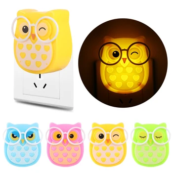 

Mini Owl Baby Night Light Automatic Sensor Light Control Lamp Energy-Saving Socket Corridor Baby Room Decor LED Lighting