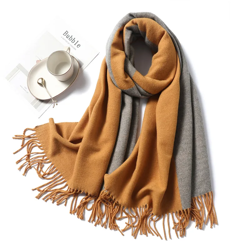 

2019 Designer Brand Women Scarf Spring Winter Pashmina Bandana for Lady Cashmere Scarves Thick Neckerchief Warm Knit Echarpe