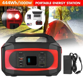 

1000W 110V/220V 444Wh 110000mAh Lithium Battery Solar Power Storage Generator Inverter Outdoor Power Station Energy Storage