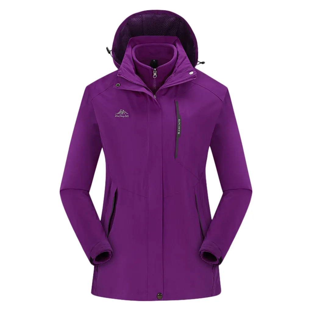 Женская водонепроницаемая куртка с капюшоном kurtka damski chaqueta mujer, съемный дышащий спортивный комплект из двух предметов, Женское пальто manteau