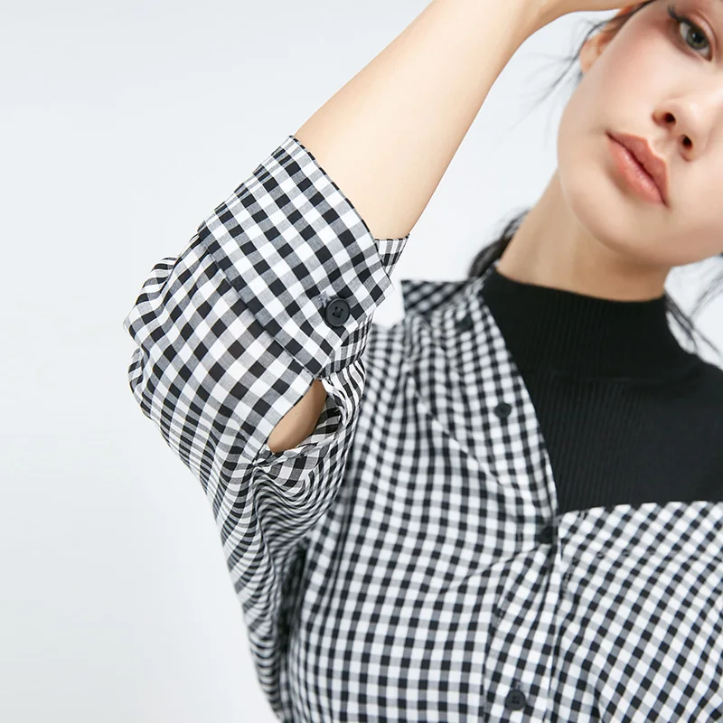 Vero Moda Новое поступление вязаный жилет клетчатое платье-рубашка | 3184SZ506