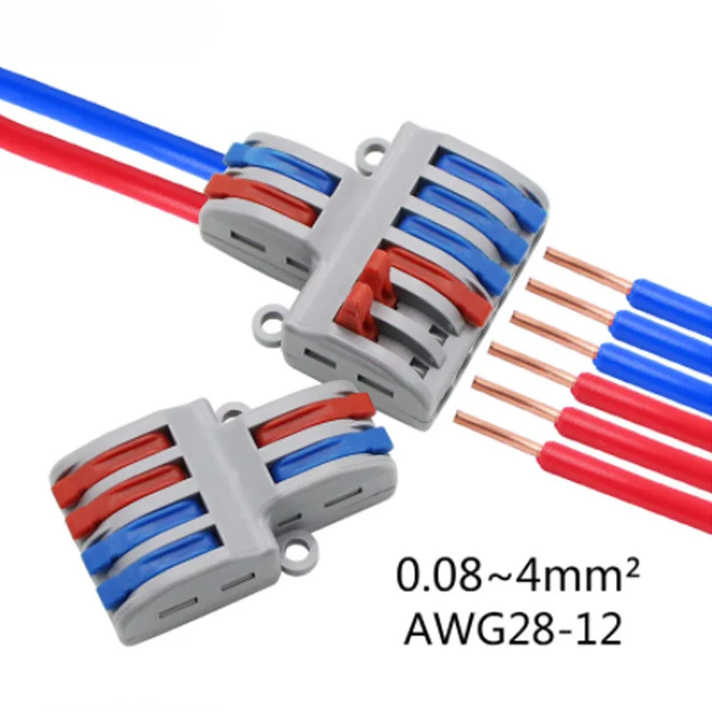 

10/25PCS Cable Connector SPL-42 SPL-62 Quick Wire Connectors,Universal Compact Wiring Connector,Push-in Terminal Block Connector