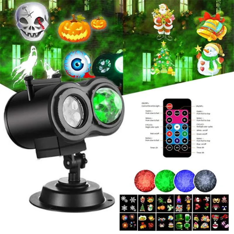 

12 16 Pattern Card Film Projection Lamp Disco Light Party Lights Stage Light Christmas Decorations For Home LED Double-Tube Lamp
