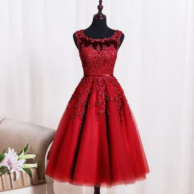 burgundy Vestido madrinha/Новое Тюлевое платье с бусинами, а-силуэт, румяна, розовый, синий, серебристый, серый цвет, платье подружки невесты в бургундском стиле, платье для свадебной вечеринки - Цвет: burgundy