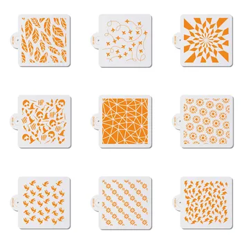 

1pc Leaves/Flower/Birds/Lightning Cookies Stencil Coffee Stencils DIY Plastic Cake Molds Cake Template Decorating Tool Bakeware