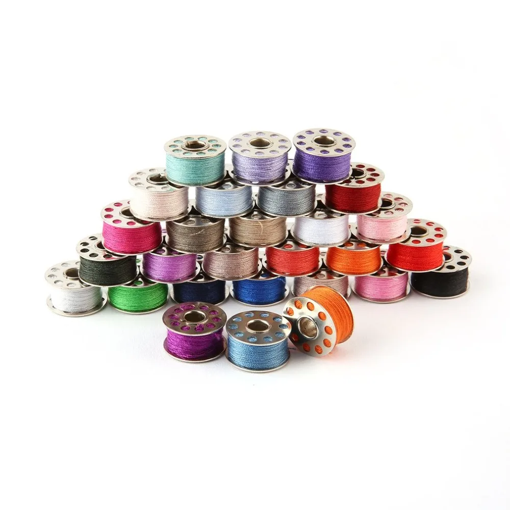 60pcs Minimalist style Portable Metal Bobbin& Thread Spool Set Mixed Colors for Household Mini Electric Crafting Sewing Machine