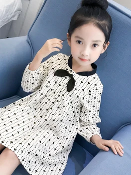

2020 Autumn Back To School Dresses Children Kids Long Sleeve Girls Dress Toddler Princess Party Dress Print Baby Clothing 10 12