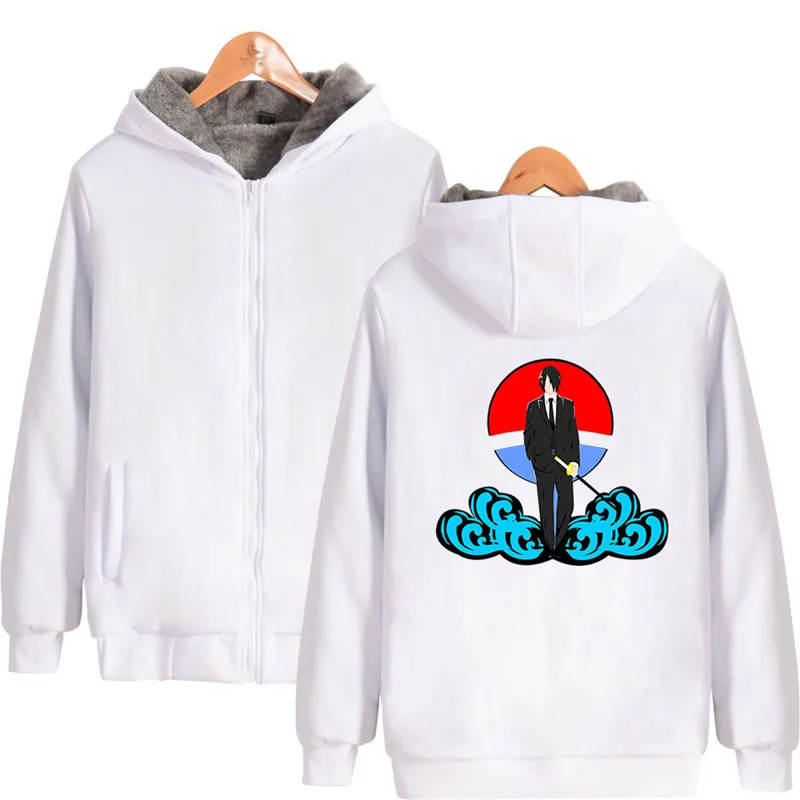 Аниме Наруто зимние толстовки Флисовая теплая куртка плотное пальто Uchiha Hatake Uzumaki клановый значок толстовка с капюшоном одежда унисекс - Color: white