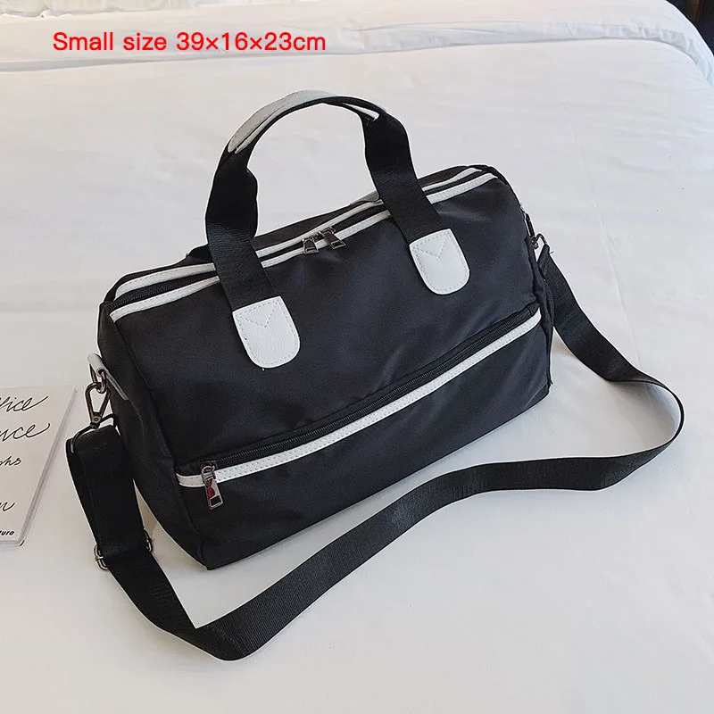 Женские дорожные сумки, модные многофункциональные женские сумки через плечо, водонепроницаемые сумки для багажа, сумки для выходных, вместительные мужские сумки для ручной клади Ba - Цвет: SmallBlack