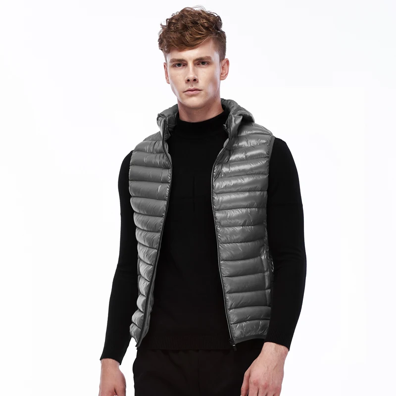 Men Hooded Gilet Waistcoat Winter Cotton Padded Sleeveless Puffer Jacket Coats Outwear Men's Thicken Vest 3XL