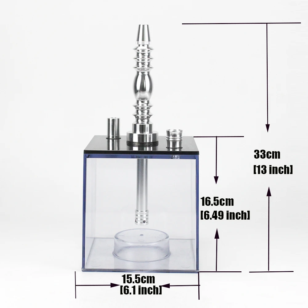 Acrylic Hookah Set With LED Light Shisha Water Pipe Include Silicon Bowl&Clip&Pipe Hose Nargile Chicha Transparent Hookah Set hookah set