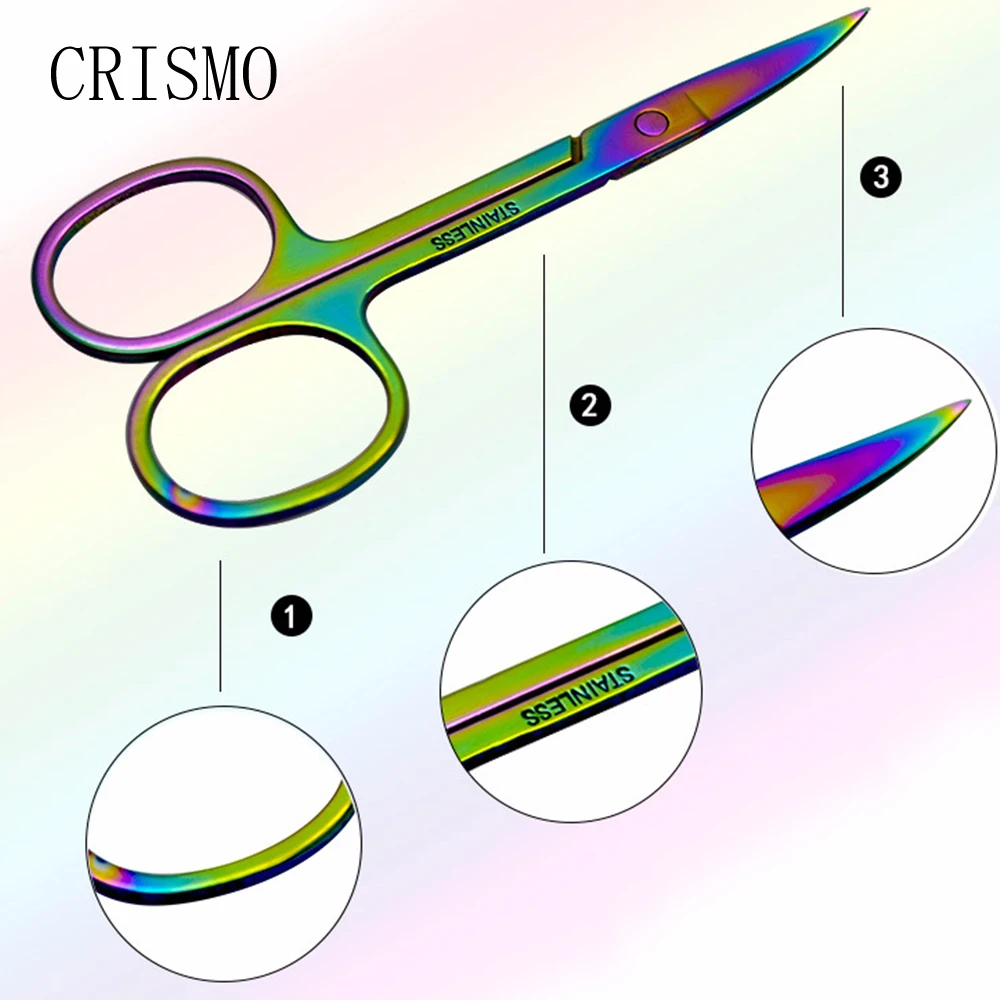 CRISMO 1 шт. модные портативные ножницы для стрижки бровей из нержавеющей стали
