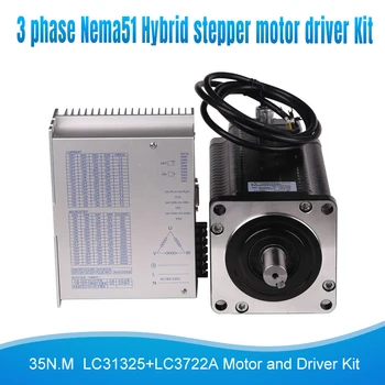 

AC 3 Phase 130mm Nema51 Hight torque 35N.M 6.9A Hybrid stepper motor LC31325+ LC3722A microstep controller step drive kit