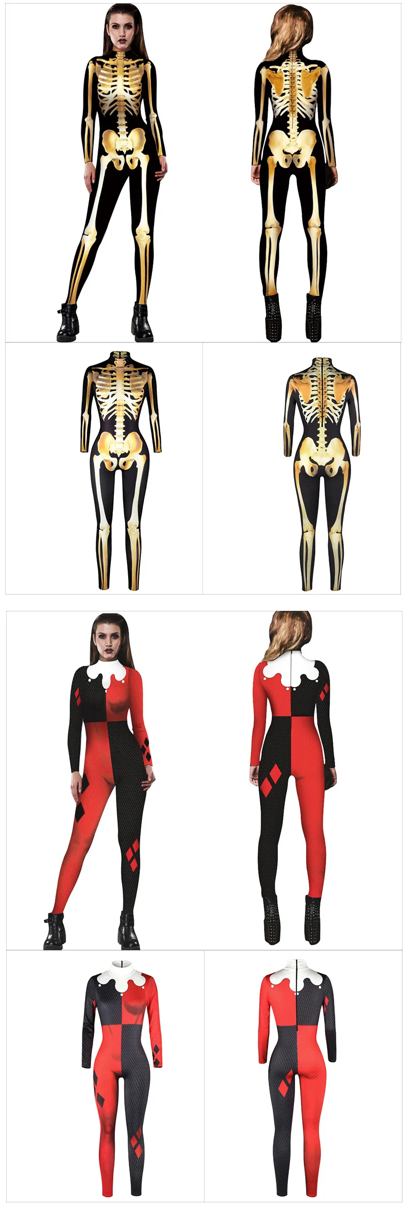 CLAINTEKS Women’s Halloween Costumes Terror Skeleton Cosplay Tights Jumpsuit Sexy 3d Print Skinny Long Sleeve Overall Romper Clothing -Zentai shop online Heb68867412f2456182254e26c9a91b36z.jpg