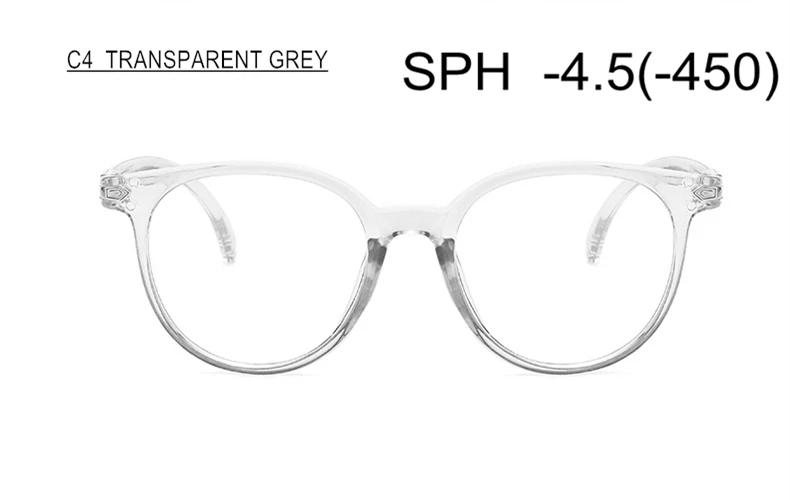 SWOKENCE Prescription Glasses For Nearsighted Men Women Myopia Glasses Dioptre-0.5 to-6.0 Spectacles For Shortsighted F108 - Цвет оправы: C4 (-4.5)