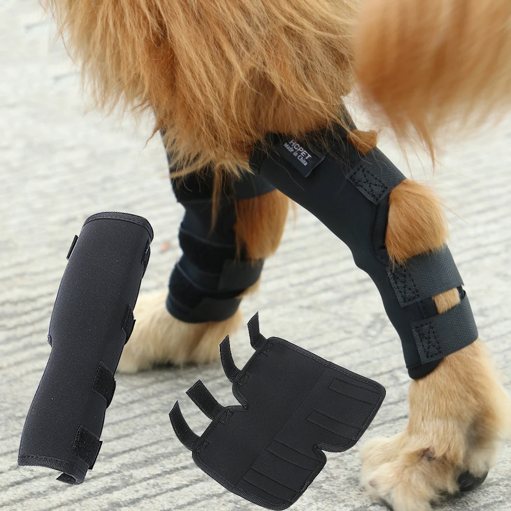 2pcs/set Pet Knee Pads Dog Support Brace Leg Hock Joint Wrap Breathable Injury Recover Legs Protector Paw Wraps