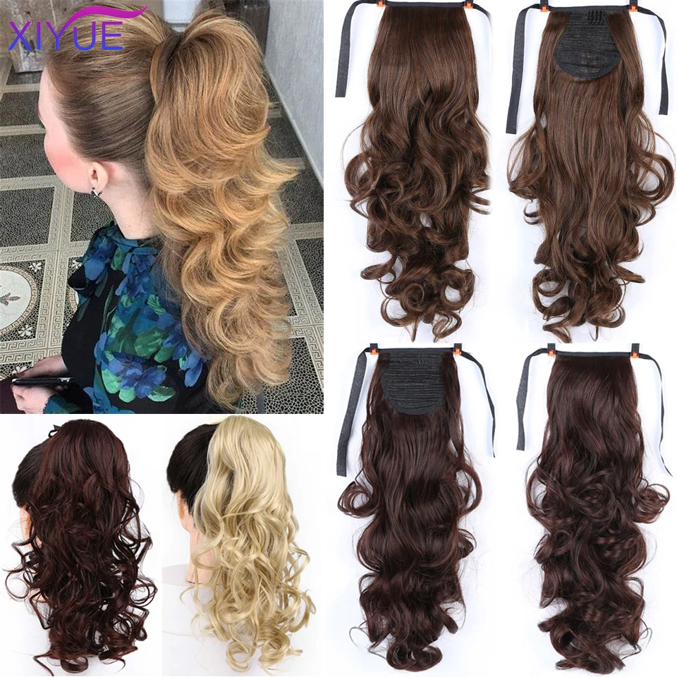 

Long Wavy Clip In Hair Tail False Hair Deep Wavy Ponytail Hairpiece With Hairpins Synthetic Hair PonyTail Hair Extension Tail