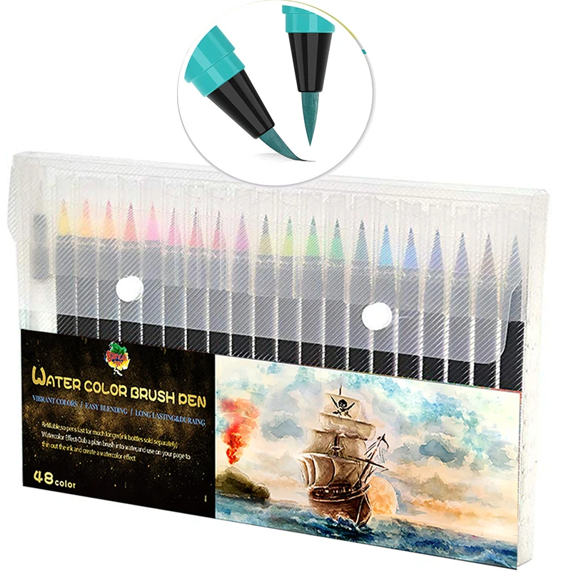 

colorful Calligraphy for drawing flexible soft tip art marker Watercolor Brush Pens