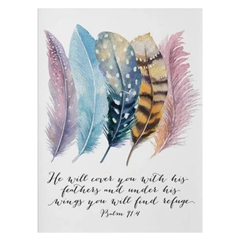 

Diamond Embroidery Birds Feathers Scripture Christian Quotes Diamond Painting Cross Stitch Rhinestone Wall Art Home Decor