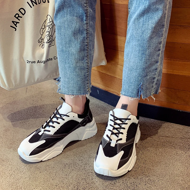 

Women Chunky Sneakers Autumn Basket Sports Women Shoes 2019 Platform Wedges Dad Sneakers Designer Zapatos De Mujer Casual Shoes