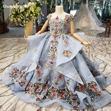 HTL0621 роскошное платье для причастия с цветными цветами, для родителей и детей, на шнуровке, на спине, нарядные платья для девочек, vestido primera comunion