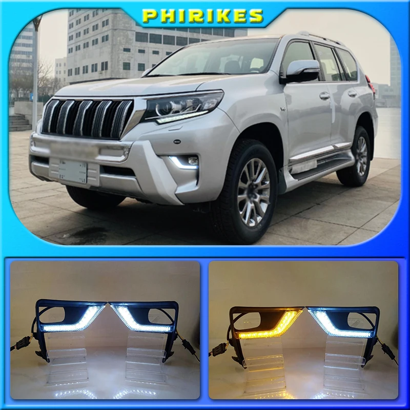 Светодиодный дневные ходовые огни для Toyota Land Cruiser Prado 2018 дневсветильник