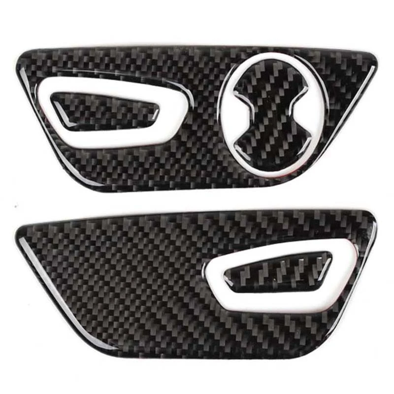 

for Ford Mustang 2015 2016 2017 2018 Car Accessories Seat Adjustment Decoration Cover Sticker Interior Carbon Fiber 5Pcs