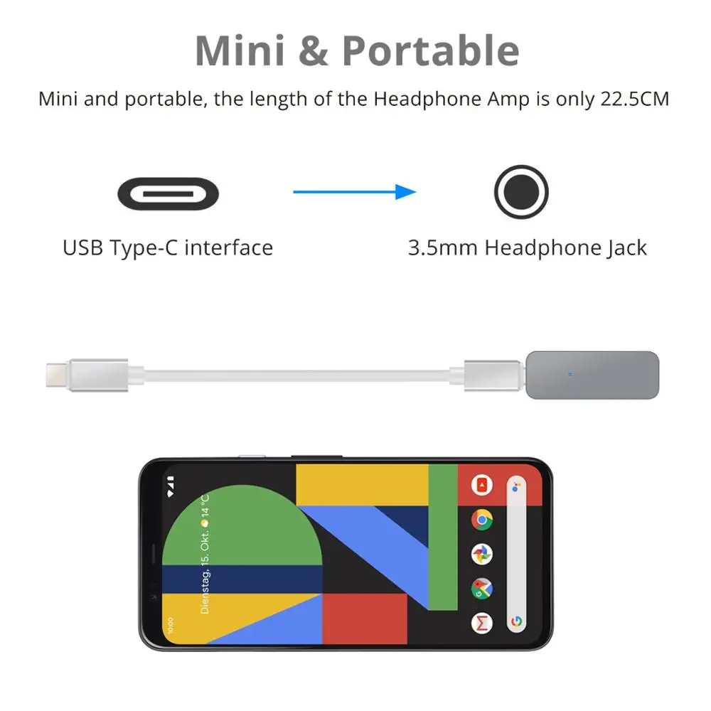 eSYNiC 2 Pcs 192kHz USB C DAC Headphone Amplifier Mini DAC Converter USB C Type C to 3 5mm Audio Jack Adapter for iphone Android