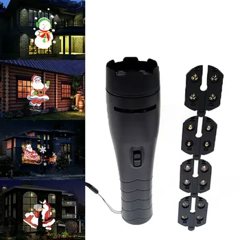 

LED Projector Flashlight Landscape Outdoor Xmas Party Garden Film Lamp 4 Pattern Animated light for Christmas decor gift #gh