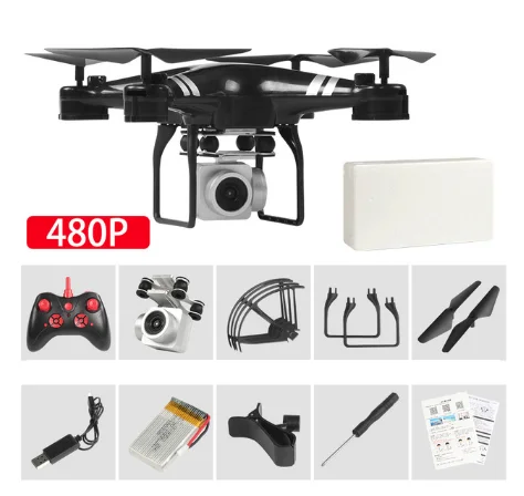 480P Black Дрон 4k камера HD Wifi Трансмиссия fpv Дрон с воздушным давлением фиксированная высота четырехосный Самолет rc вертолет с камерой - Цвет: 480P Black